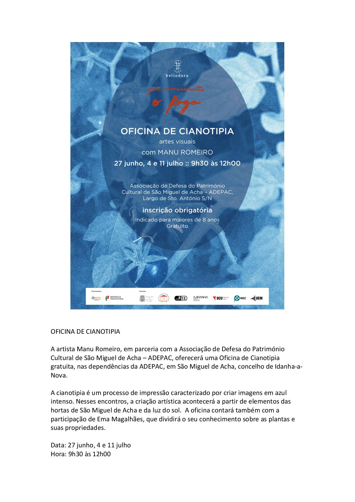 Oficina de CIANOTIPIA com Manu Romeiro e Adepac